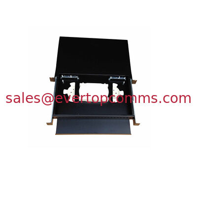 China 1U 12 Ports 24 Ports Slide Drawer Type Optic Fiber Patch Panels for SC LC FC Connectors black supplier