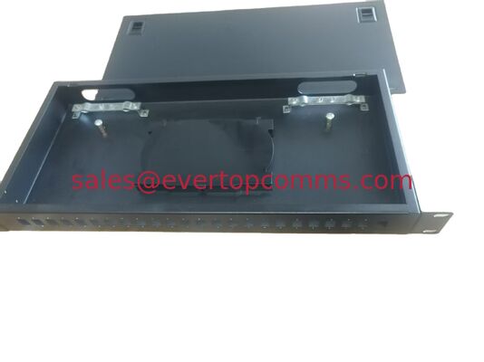 China 1U  Rack Mount 12 24  Ports Fiber Optic Patch Panel  SC Simplex  LC Duplex  Ports supplier