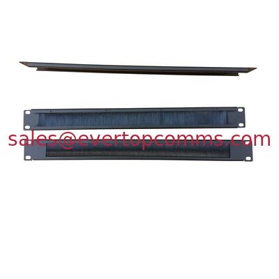 China 19 Inch 1U Black Metal Brush Patch Panel for Cable Management supplier