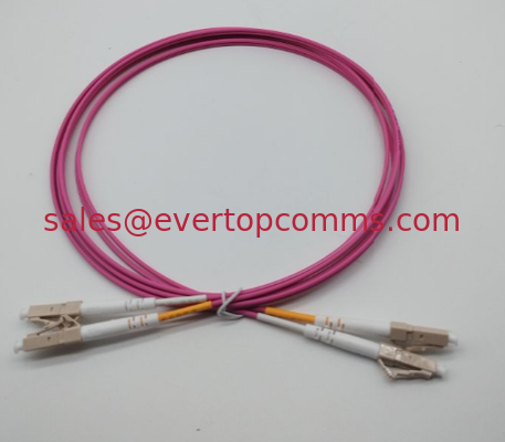China LC-LC Fiber Optic Patch Cord MM 50/125 LC Duplex DOBLE Optical Cable  OM4 pink  3M supplier