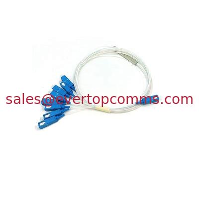 China 1.5m Steel Tube Type G657A SC UPC Connector 1.5m 0.9mm 1 * 8 Optical Fibre PLC Splitter supplier