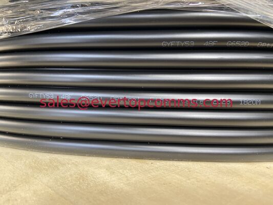 GYFTY53 Evertop 48 Core Outdoor Fiber Optic Cable SM G652D Solid Conductor Steel Tape Armored Direct-buried PE supplier