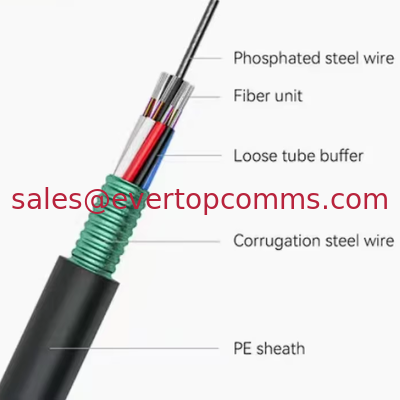 GYTS 24 Core Outdoor Fiber Optic Cable SM G652D  Steel Tape Armored PE  Burial/aerial/duct Laying supplier