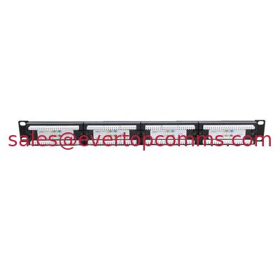 19" 1U 2U 24 Port 48 Port Cat6 UTP with back shelf Back bar Rack Mount Patch Panel Data Panel supplier