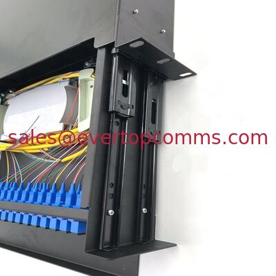 2U 3U 48 96 192 Cores Slide Drawer Type Optic Fiber Patch Panels SC LC FC Adapters Black / Grey supplier
