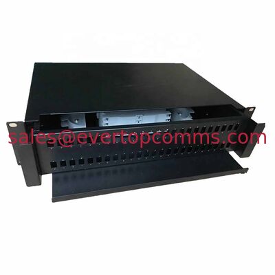2U 3U 48 96 192 Cores Slide Drawer Type Optic Fiber Patch Panels SC LC FC Adapters Black / Grey supplier
