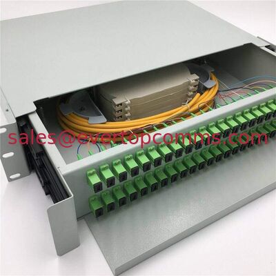 2U 3U 48 96 192 Cores Slide Drawer Type Optic Fiber Patch Panels SC LC FC Adapters Black / Grey supplier