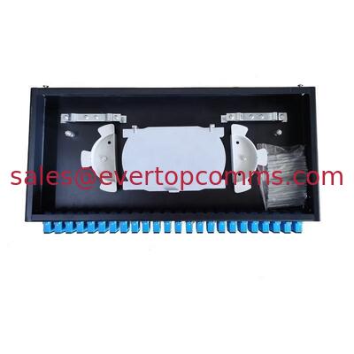 482*200*45mm Dimension 24 Port 48 Core 1U Rack Type SC Duplex Fiber Optic Patch Panel with Adapters supplier