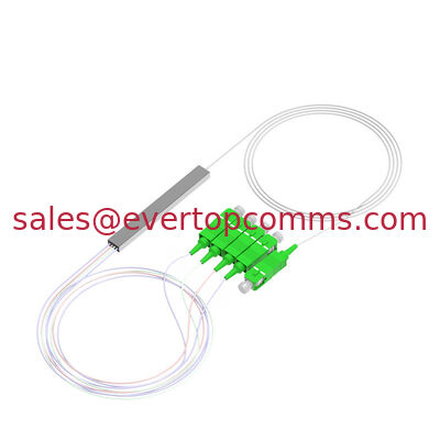 1X4 PLC  Fiber Optic Splitter SC/APC  Connector 0.9mm Cable 1m G657A Steel Tube supplier