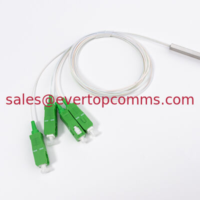 1X4 PLC  Fiber Optic Splitter SC/APC  Connector 0.9mm Cable 1m G657A Steel Tube supplier
