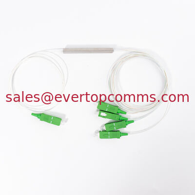 1X4 PLC  Fiber Optic Splitter SC/APC  Connector 0.9mm Cable 1m G657A Steel Tube supplier