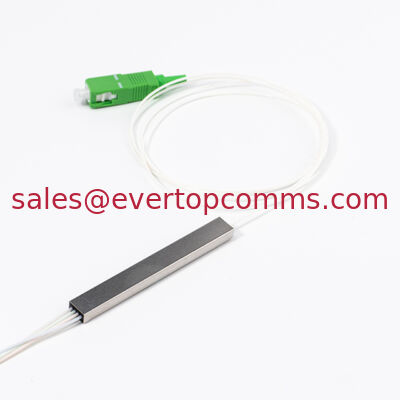 1X4 PLC  Fiber Optic Splitter SC/APC  Connector 0.9mm Cable 1m G657A Steel Tube supplier