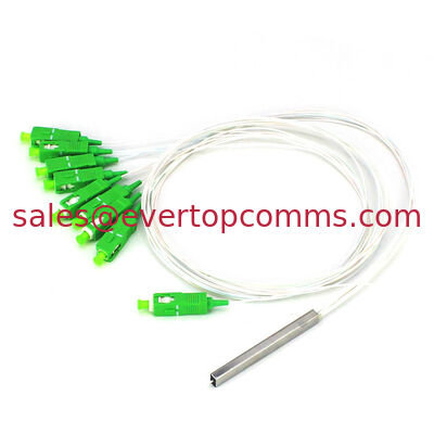 1X8 PLC  Fiber Optic Splitter SC/APC  Connector 0.9mm Cable 1m G657A Steel Tube supplier