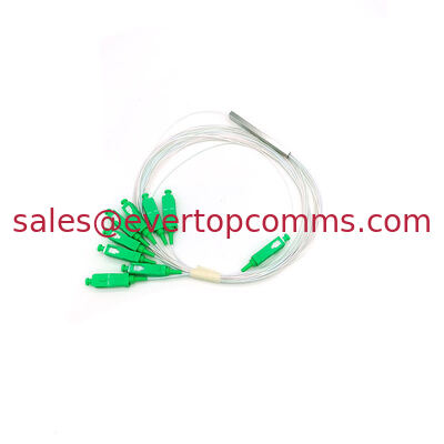 1.5m 1 * 8 Steel Tube Type G657A SC / APC Connector 1.5m 0.9mm PLC Fiber Optic Splitters supplier