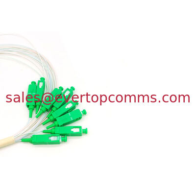 1.5m 1 * 8 Steel Tube Type G657A SC / APC Connector 1.5m 0.9mm PLC Fiber Optic Splitters supplier