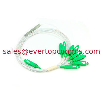 1.5m 1 * 8 Steel Tube Type G657A SC / APC Connector 1.5m 0.9mm PLC Fiber Optic Splitters supplier