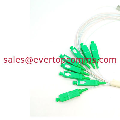 1m 0.9mm  G657A  1 * 8 Steel Tube Type SC APC Connector PLC Fibre Optic Splitters supplier