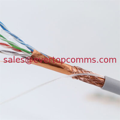4 Pair Type CE Certificated Light Grey Color 24AWG Cat5e FTP Cat6 Cable supplier