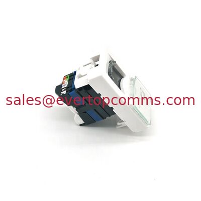 French Type UTP Cat6 Toolless Keystone Jack legrand style RJ45 faceplate single port 45*22.5mm supplier